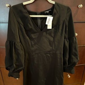Express Cap Sleeve Above Knee Black Cocktail Dress NWT